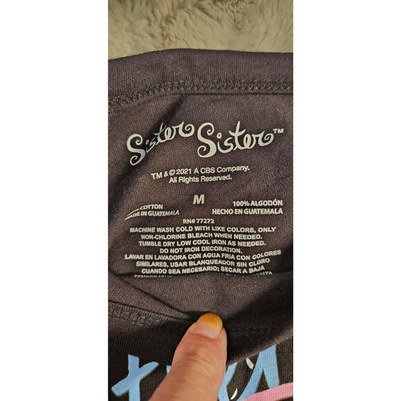 90s TV sitcom 'Sister Sister' Together Forever black short sleeve graphic tee M. - Picture 3 of 6